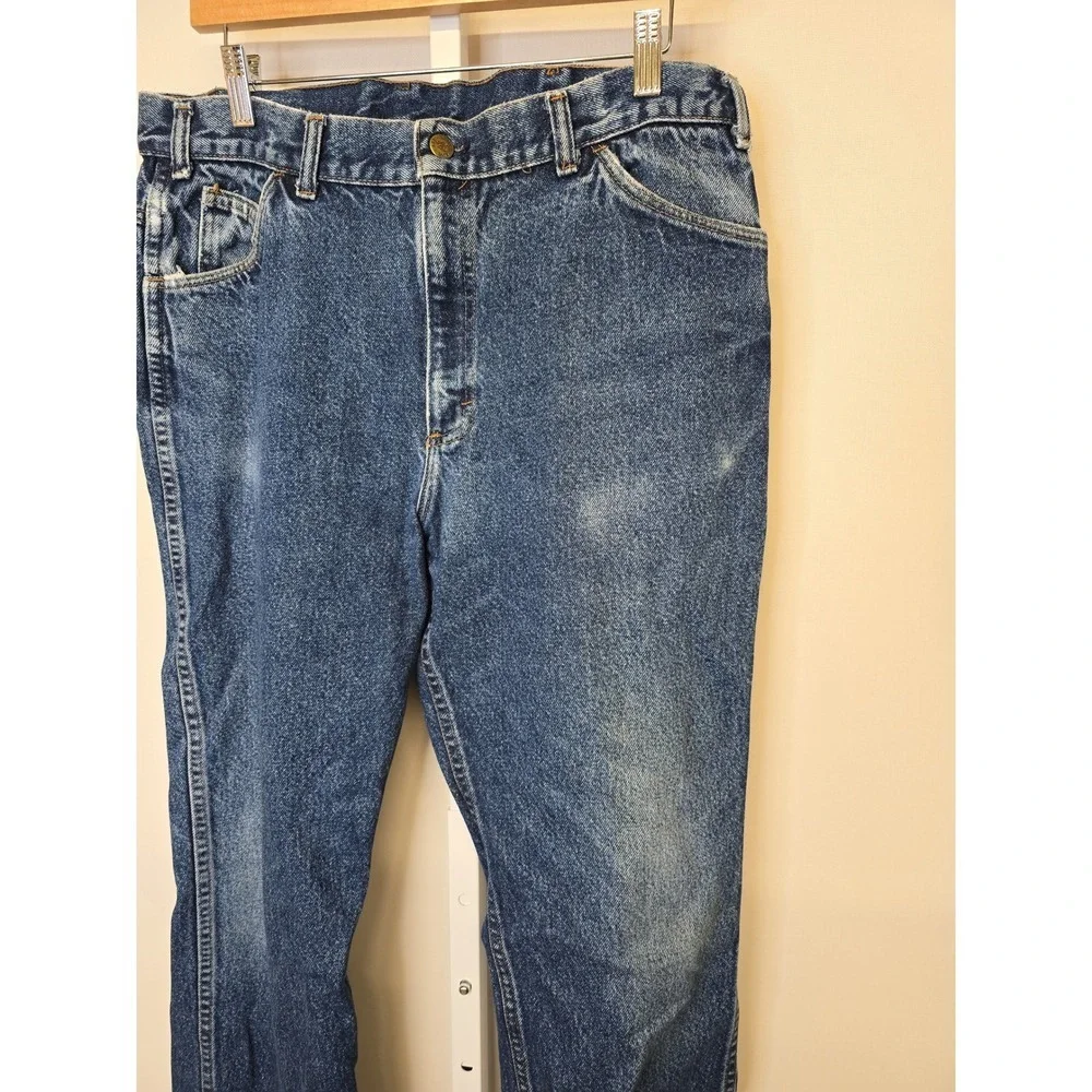 Saddle King Key Mens Vintage Blue Denim Straight Leg Workwear‎ Jeans 34x29